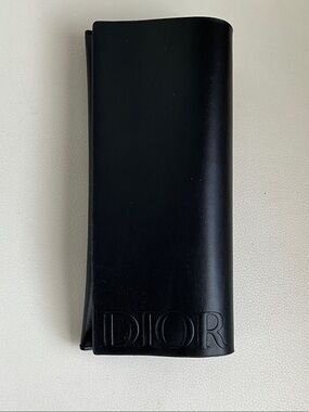 Dior Black Embossed Leather Eyewear Case